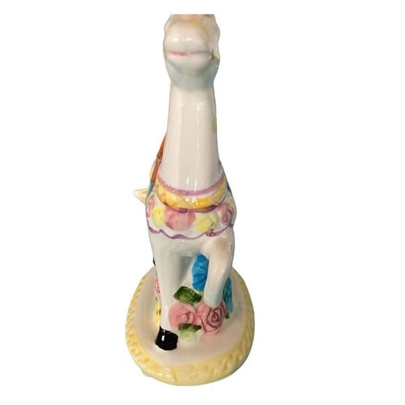 Vintage Pair of Handcrafted Merry Go Round Carousel Horses - Porcelain Ceramic - Picture 3 of 10